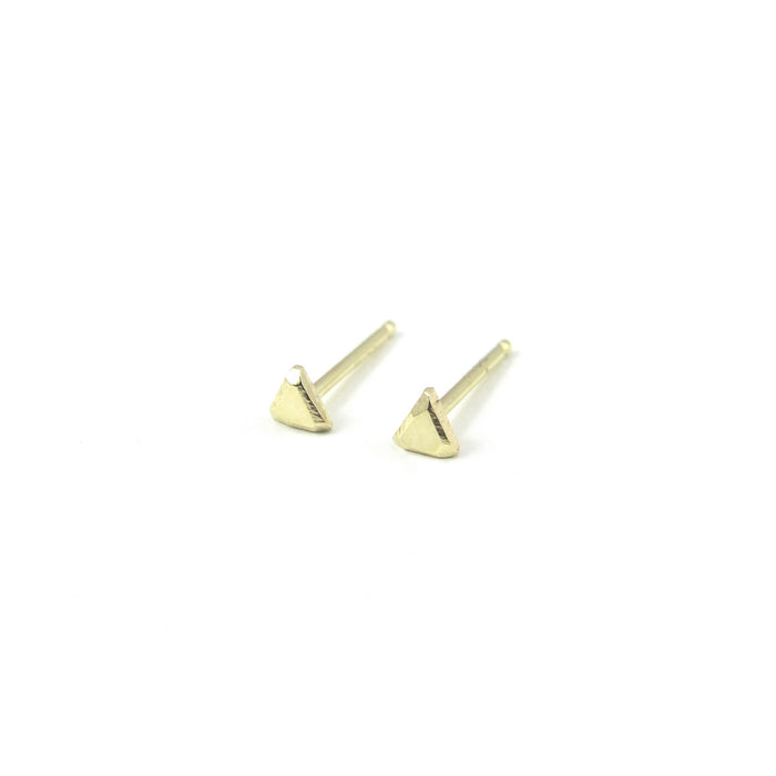 Faceted Extra Small Triangle Nugget Earrings