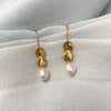 Allegory earrings with white baroque pearl by goldeluxe