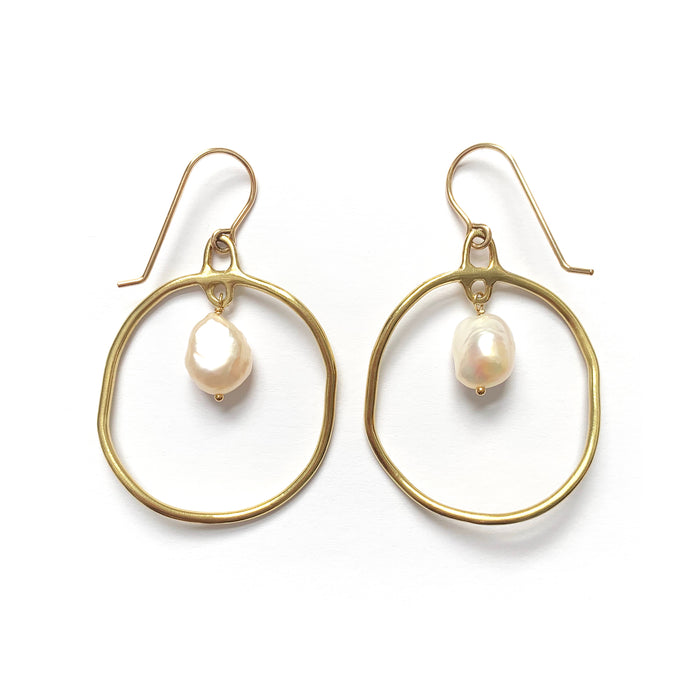 Calypso Hoop Earrings with Baroque Pearls