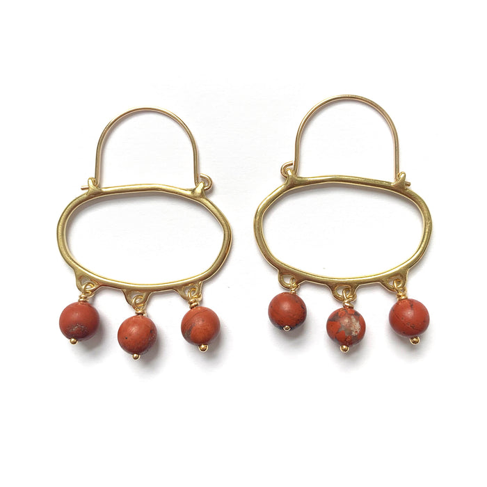 Penelope Hoop Earrings with Jasper