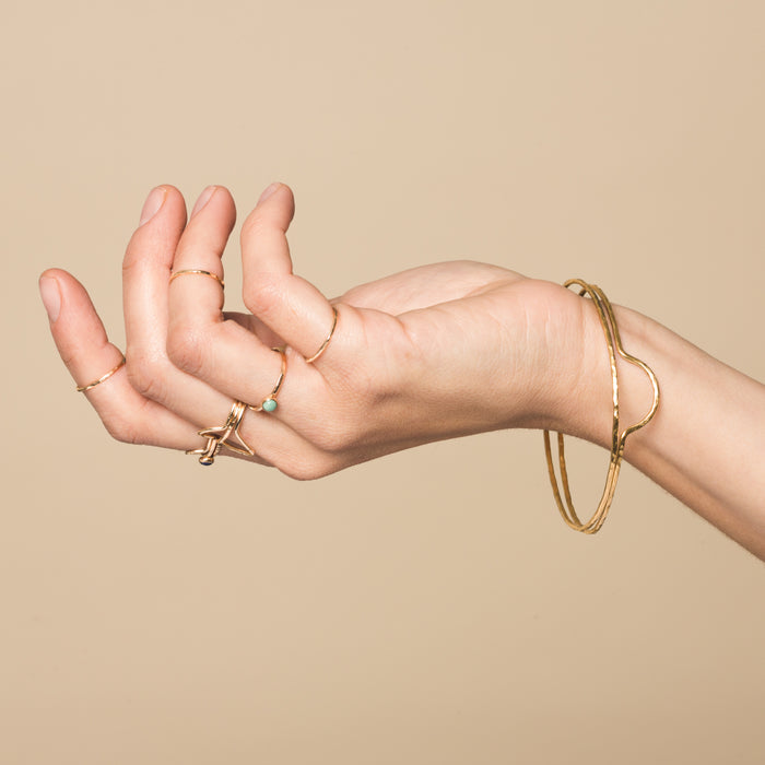 Hammered Oval Bangle