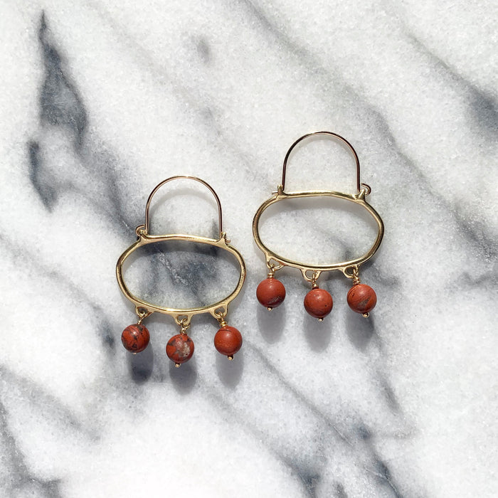 Penelope Hoop Earrings with Jasper