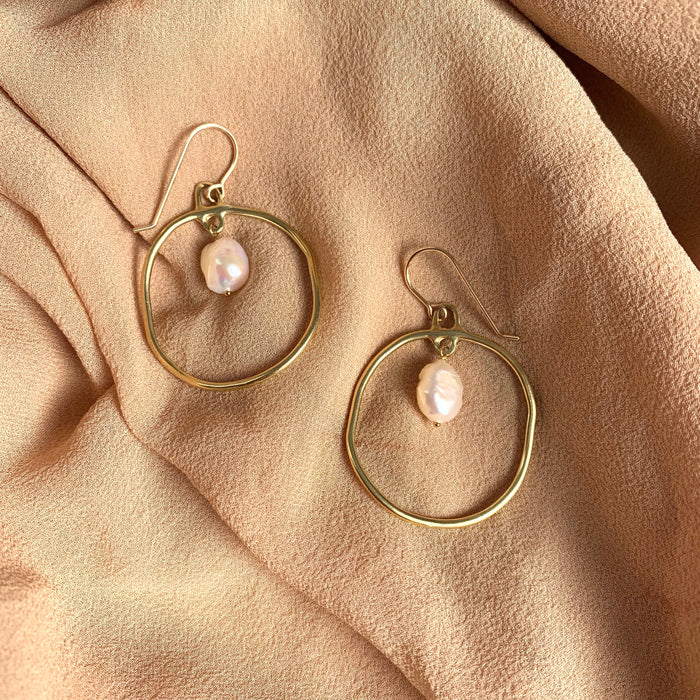 Calypso Hoop Earrings with Baroque Pearls