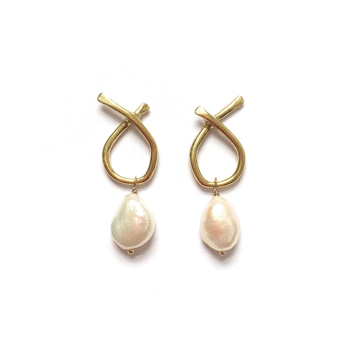 Small Odyssey Earrings with Baroque Pearls