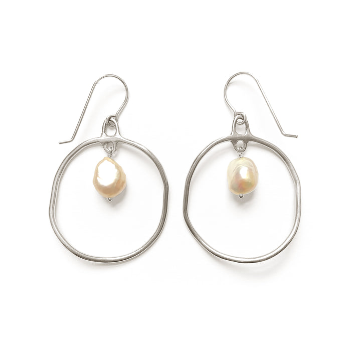 Calypso Hoop Earrings with Baroque Pearls