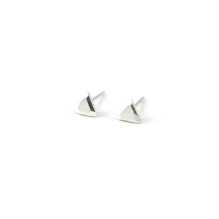 Faceted Small Triangle Nugget Earrings