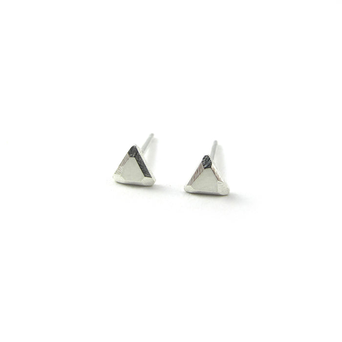 Faceted Small Triangle Nugget Earrings