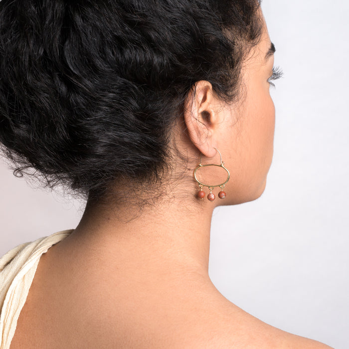 Penelope Hoop Earrings with Jasper