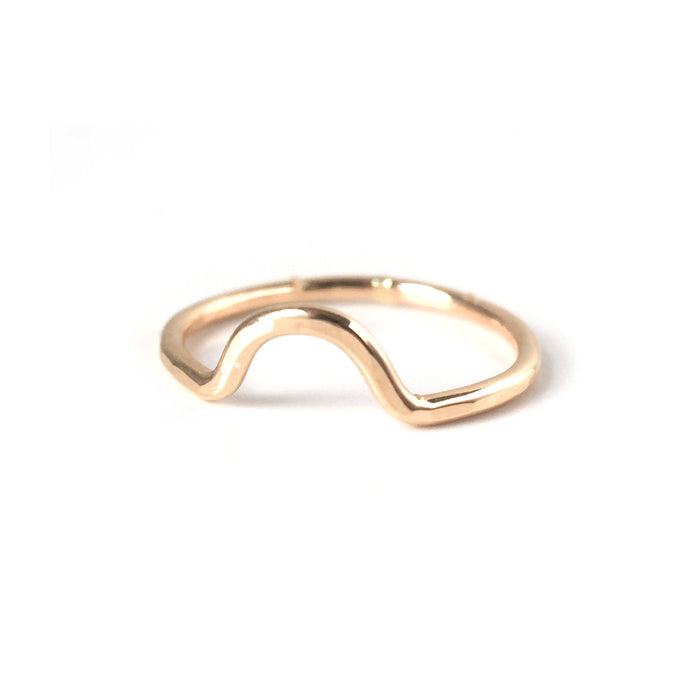 Faceted Mini Arc Wedding Band