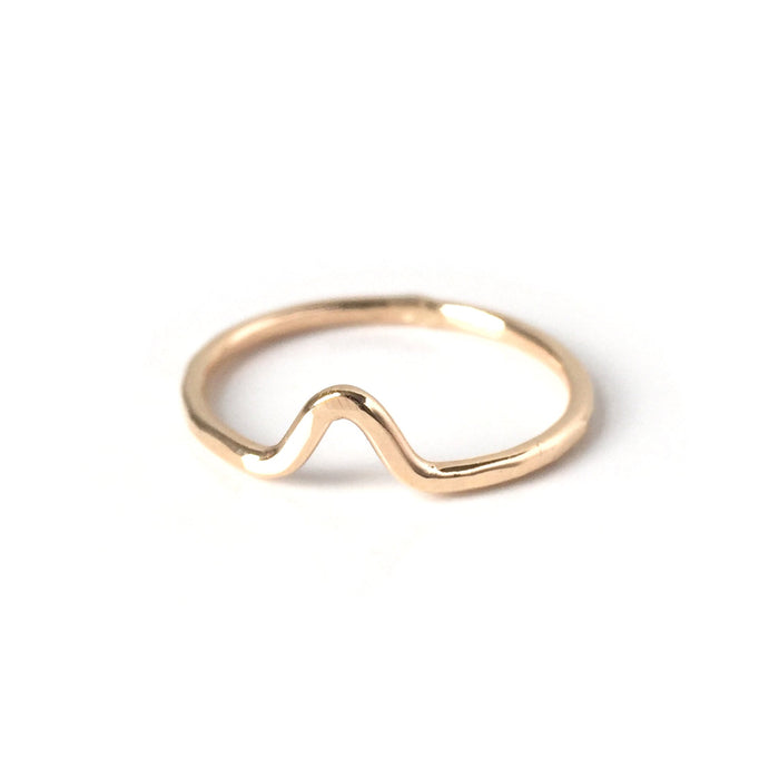 Faceted Mini Peak Wedding Band