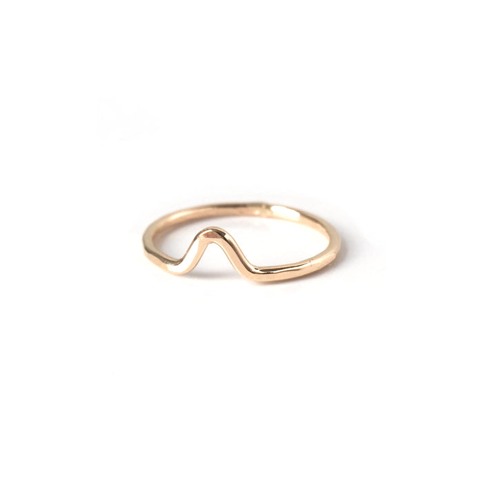 Faceted Mini Peak Wedding Band