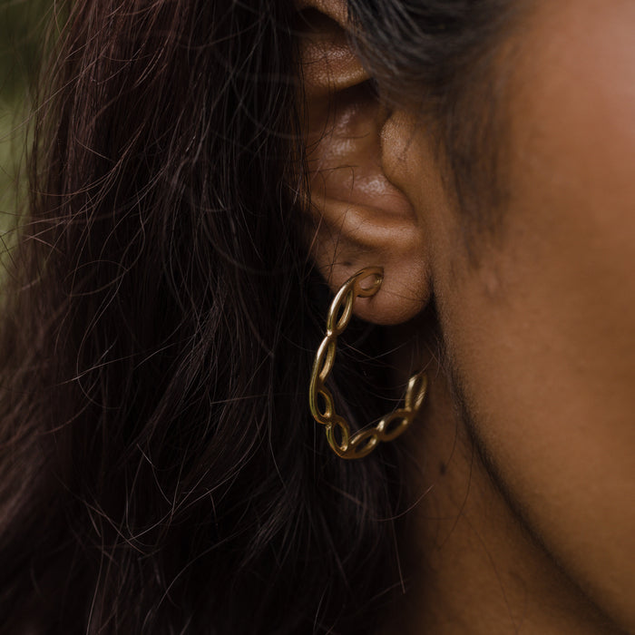 Large Petal Hoop Earrings