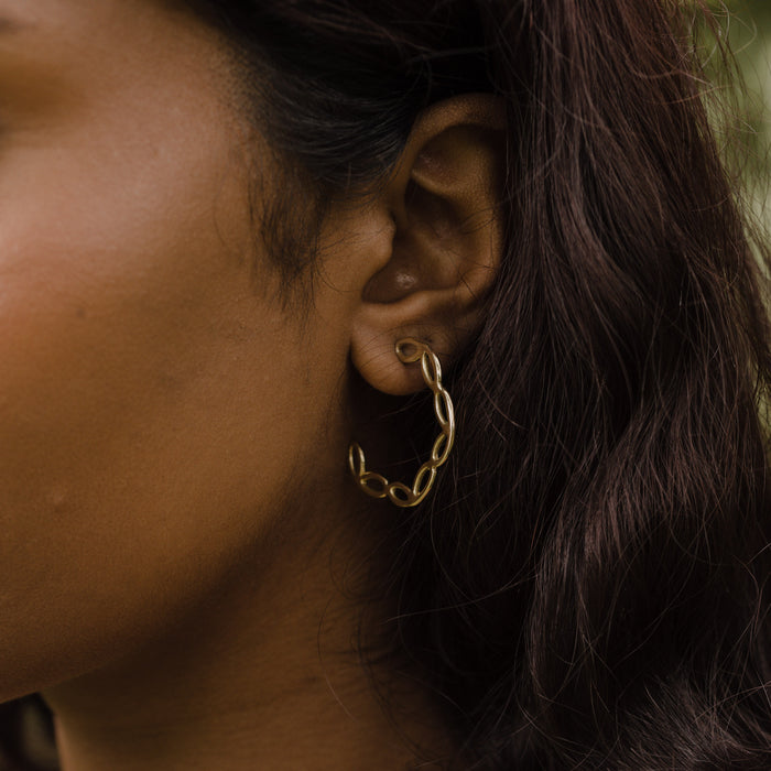 Large Petal Hoop Earrings