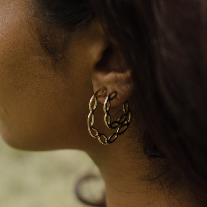 Large Petal Hoop Earrings