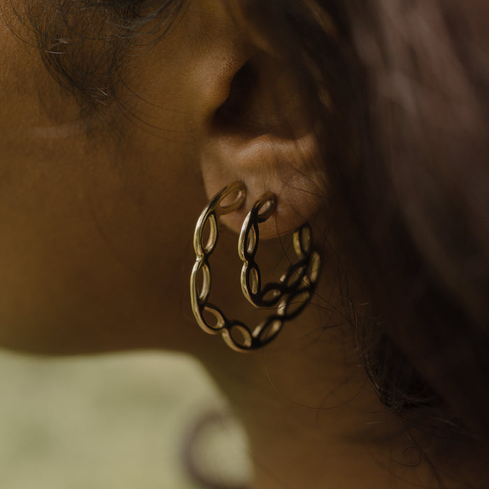 Small Petal Hoop Earrings