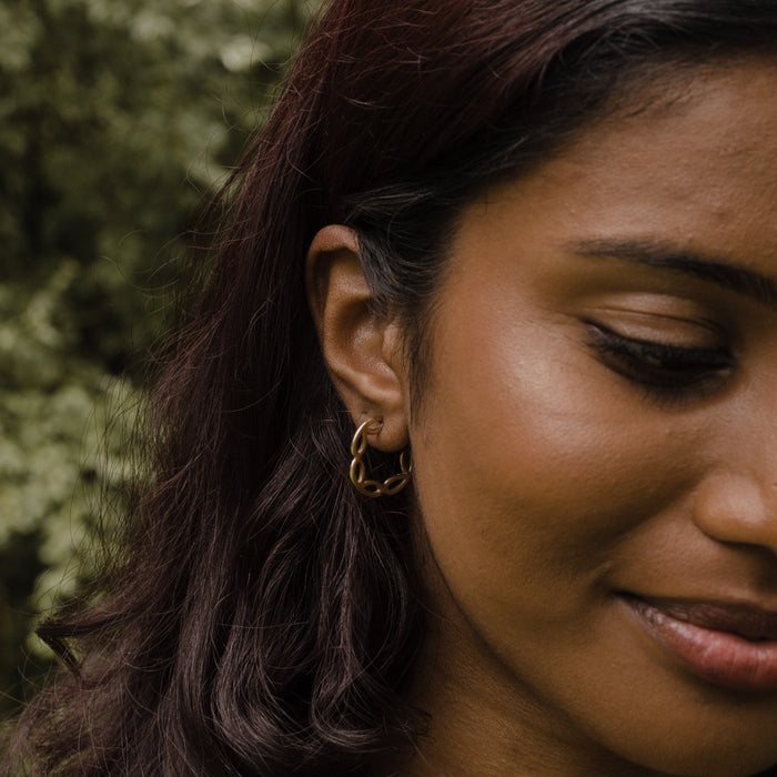 Small Petal Hoop Earrings