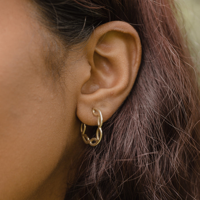 Small Petal Hoop Earrings