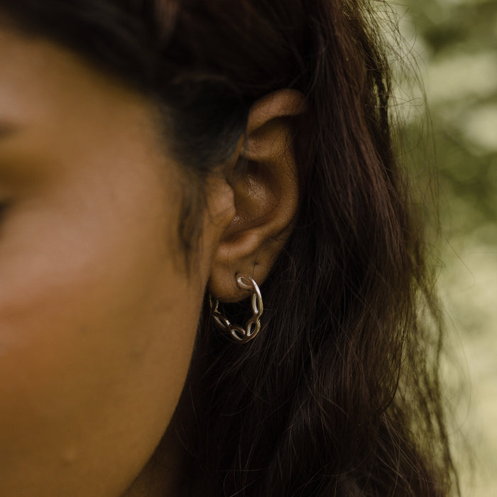 Small Petal Hoop Earrings