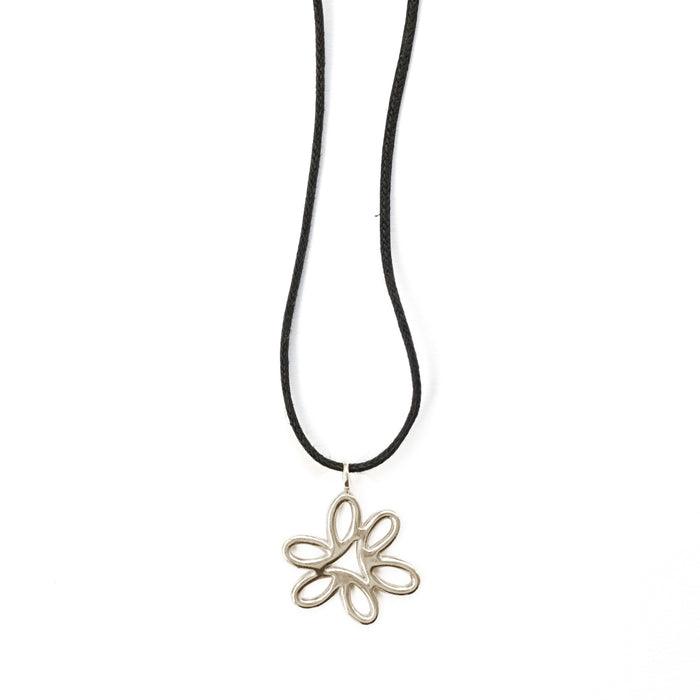 Blossom Necklace on Black Cotton Cord