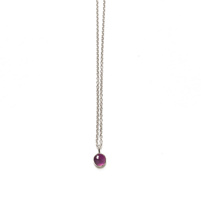 Amethyst Stone Spot Necklace in Sterling Silver, 14k Gold Fill or Solid 14k Gold