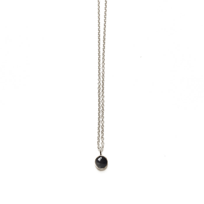 Onyx Stone Spot Necklace in Sterling Silver, 14k Gold Fill or Solid 14k Gold