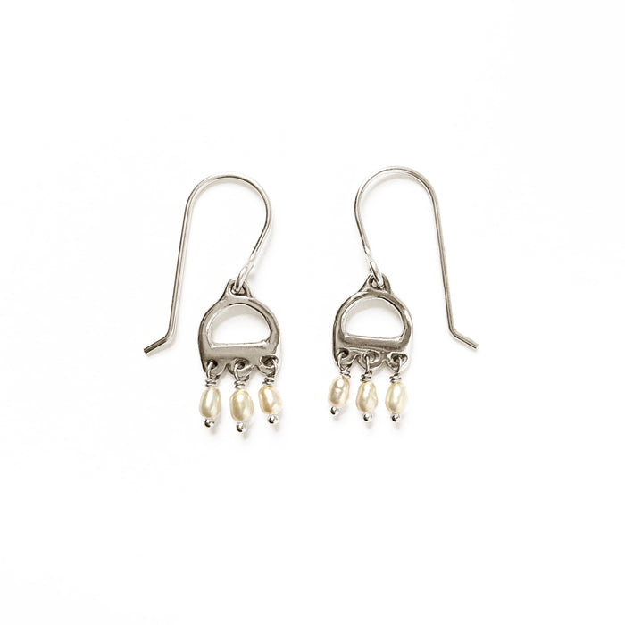 Rococo Earrings with White Pearls