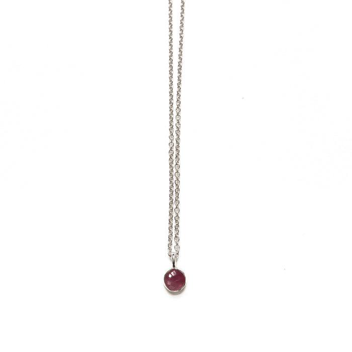 Ruby Stone Spot Necklace in Sterling Silver, 14k Gold Fill or Solid 14k Gold