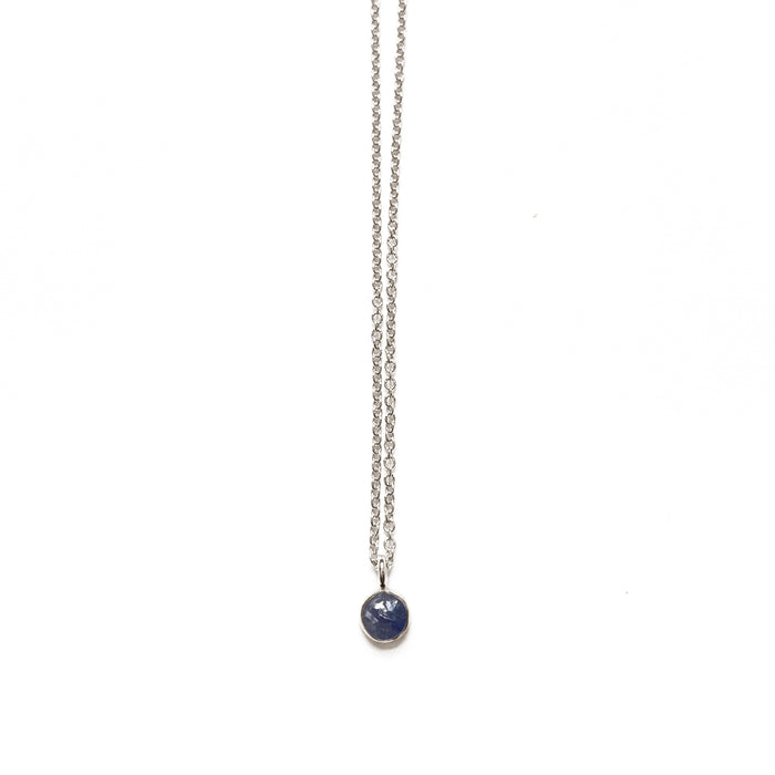 Sapphire Stone Spot Necklace in Sterling Silver, 14k Gold Fill or Solid 14k Gold