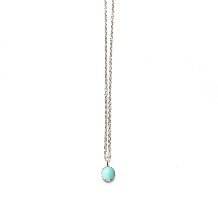 Turquoise Stone Spot Necklace in Sterling Silver, 14k Gold Fill or Solid 14k Gold